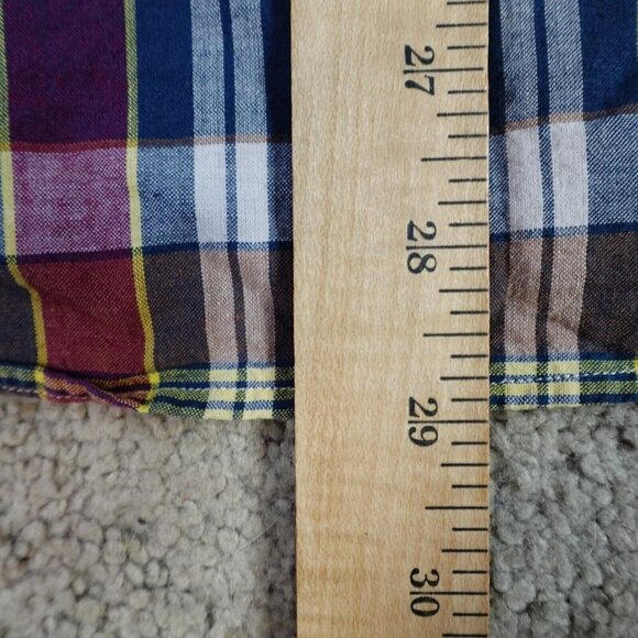 Rugby Ralph Lauren Shirt Small Blue Plaid India Madras 100% Cotton - Picture 5 of 8